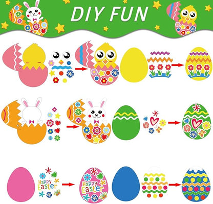 30 PCS Easter Egg Bunny Craft Kits for Preschool Kids Paper DIY Easter Chick Egg Rabbit Craft Kits for Home Classroom Game Art Activities Party Favors