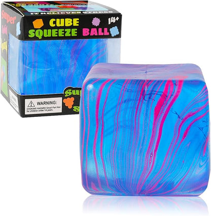 Stress Balls, Squishy Stress Cube for Kids Adults, Squishy Slow Rising Fidget Cube Sensory Toys for Anxiety Stress Relief, High Density Ice Squeeze Ball Cubes for Adults Kids. (Pink)