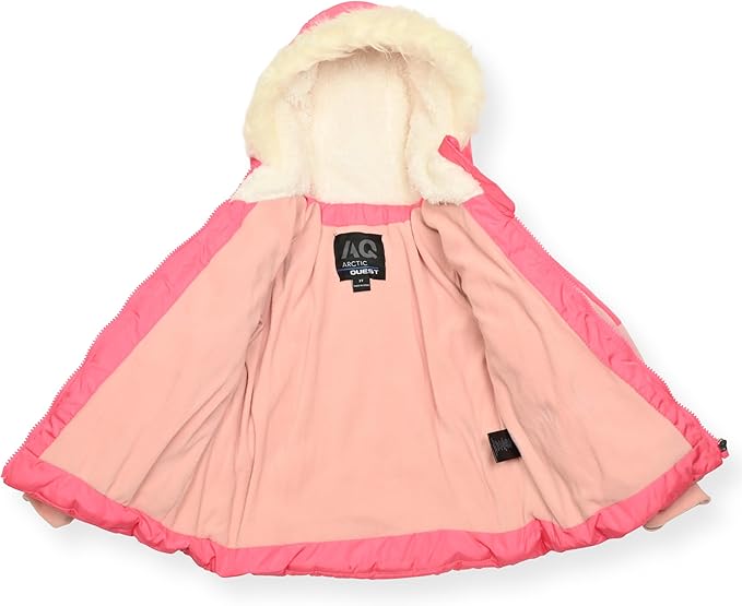 Arctic Quest Little Girls Bib Snow Pants and Ski Jacket Water-Resistant Snowsuit For Kids Winter Jacket For Girls
