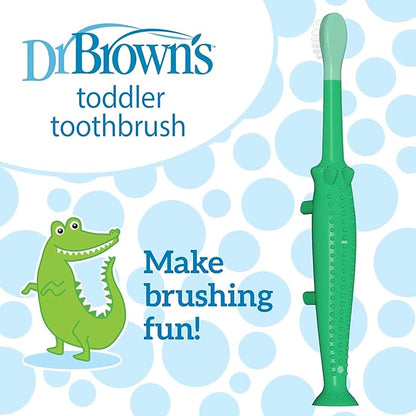 Dr. Brown's Baby and Toddler Toothbrush - Crocodile, BPA Free - Age 1-4Y