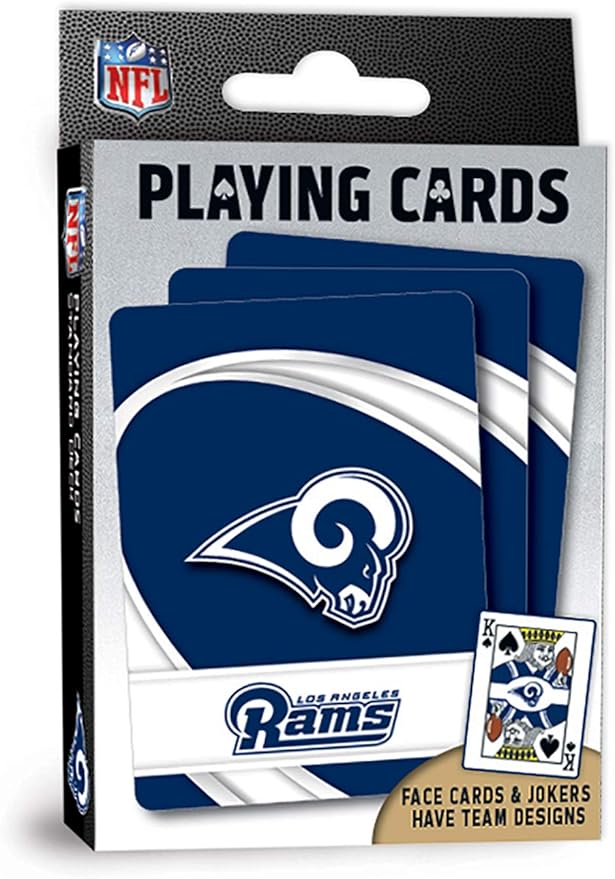 MasterPieces - NFL Playing Cards, Officially Licensed Los Angeles Rams Football Deck, Family Games for Adults and Kids, Standard Index