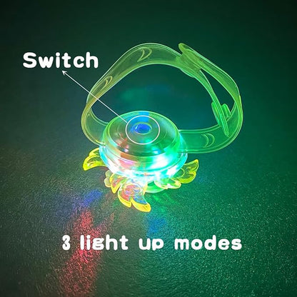 JoFAN 24 Pack Halloween LED Fidget Spinner Bracelets Light Up Toys for Kids Boys Girls Halloween Party Favors Halloween Treat Bags Gifts