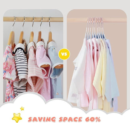 Kids Velvet Hangers 30 Pack, 11 Inch Size Non-Slip Baby Hangers, Space-Saving Nursery Hangers, Perfect Infant/Toddler Clothes Hangers for Daily Use(Blue)