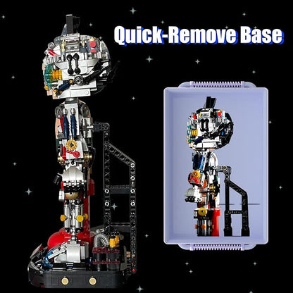 Mech Astro Boy Toy Building Kit,Collectible Mighty Atom Display Model,Half Mech Detail Hand-Made Mech Building Blocks,Gift for Adults and Kids,Compatible with Lego(1258 Pieces)