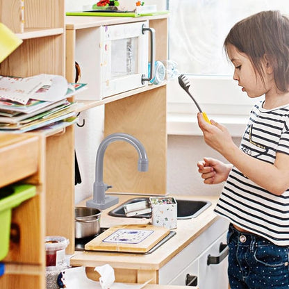 ERINGOGO 2pcs Kitchen Sink Faucet Kids Toy Replacement for Pretend Play Sinks with Running Water Faucet Toy Dishwasher Toys Play Kitchen Accessories Grey