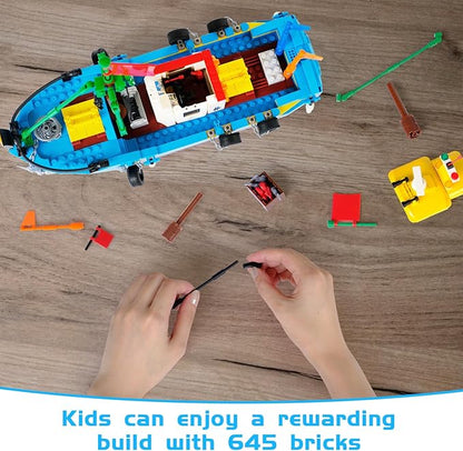 Fishing Boat Building Blocks Sets, Pirate Ship Sea Fishing Building Block Toy Set Collection Show, Creative Gifts Toys for Boys and Girl Ages 6-12 Years Old and up, 645 PCS