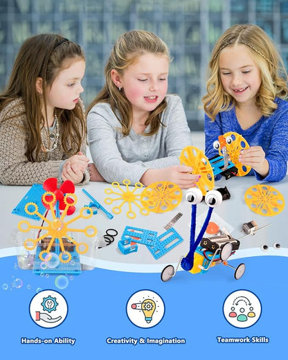 6-in-1 STEM Kit for Kids Ages 6-12, STEM Toys for Boys Ages 8-12, Robot Building Kit & Car Crafts for Kids, Science Activities Robotics Kits for 6 7 8 9 10 12 Year Old Boys Girl Birthday Gifts