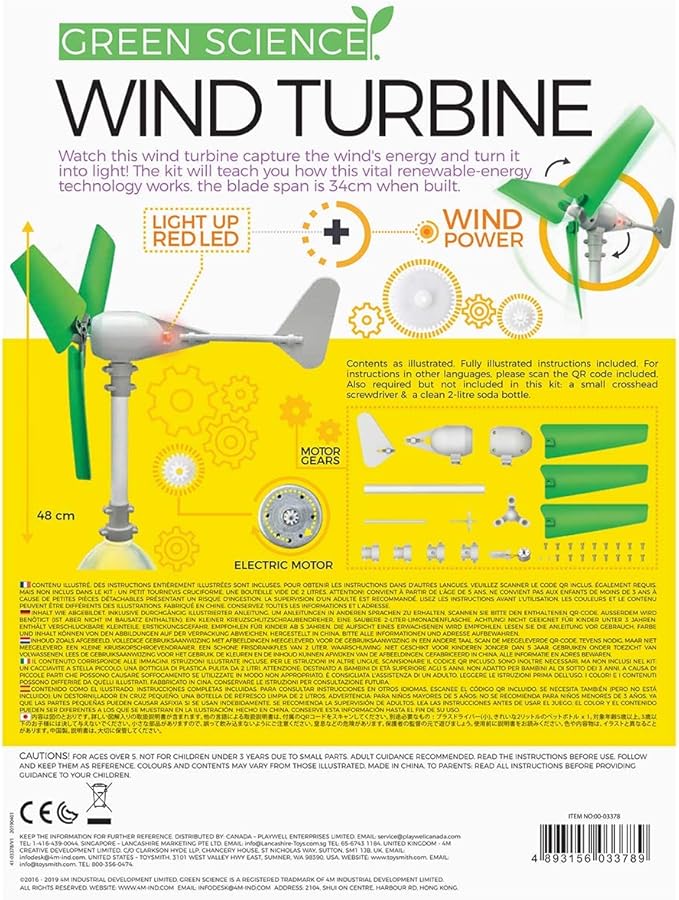 4M Wind Turbine Science Kit, Green Science Small