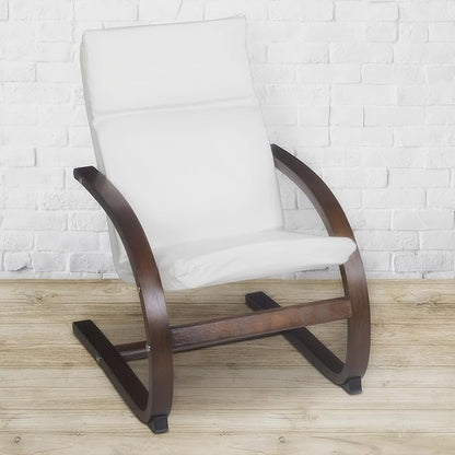 Niche Mia Bentwood Childrens Reclining, Lounge, Rocking Chair- Mocha Walnut/ Beige