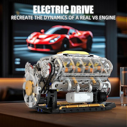 Ideas V8 Engine Building Kit for Adults, Build Your Own MOC Mini V8 Engine Model Toy for Display, Compatible with Lego Sets for Boys 8-14, STEM Building Project for Kids & Teens (692 PCS)