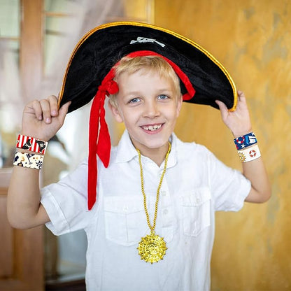 Viicoor 24 PCS Slap Bracelets Pirates Snap Bracelet Wrisrtband for Party Favors Basket Bag Filler School Prizes Birthday Exchanging Gifts Goodies Gadget Bulk (14-Pirates-24PCS)