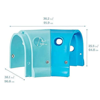 ECR4Kids Willow Climb-N-Crawl Whale, 2-Section Extension Set, Add-on Item, Cyan/Capri Blue