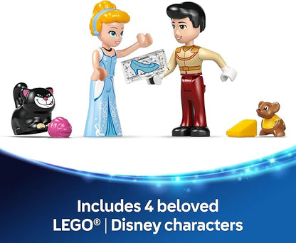 LEGO Disney Princess Cinderella's Castle & Horse Carriage Playset - Princess Castle Building Toy for Kids, Girls and Boys, Ages 6+ - with 2 Minidolls - Gift Idea for Birthdays - 43275