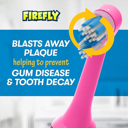 Firefly Clean N' Protect Barbie Toothbrush with Antibacterial Cover, Soft Bristles, Battery Included, Ages 3+, 1 Count