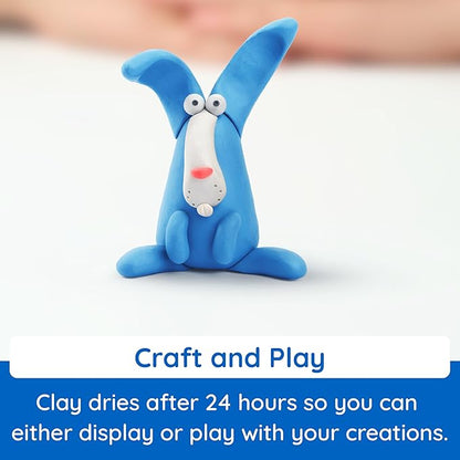 Fat Brain Toys Hey Clay Animals, Air Dry Clay Kit with Interactive App for Kids & Tweens, Modeling Clay and Crafts Set