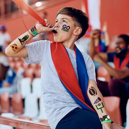 60PCs Football Party Favor Football Silicone Bracelet Football Slap Bracelet Tattoos for Football Sports Themed Birthday Party Decor Goodie Bag Fillers (Football)