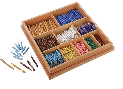Leader Joy Montessori Math Materials Bead Decanomial with Box for Early Preschool Learning Toy