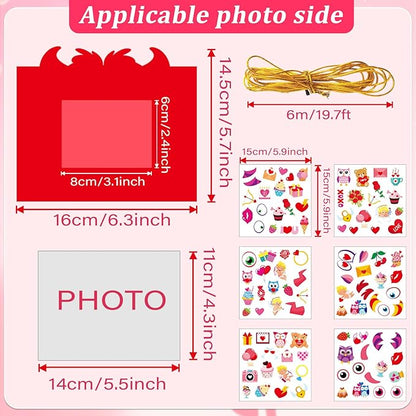 36 Pcs Valentines Day Picture Frame Craft Kits with Easel Valentine 's Day Monster Craft Arts Valentines DIY Monster Photo Frame Crafts for Kids for Fun Home Class Kindergarten Party Art Activity