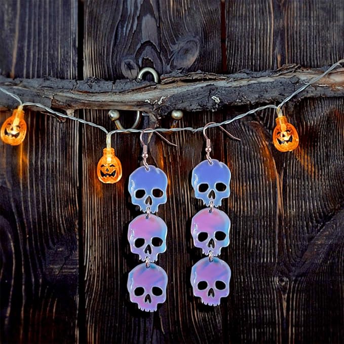 2Pcs Halloween Earring Resin Molds Ghost Skull Skeleton Pendant Silicone Mold Heart Jewelry Epoxy Resin Casting Mould with Hole for DIY Keychain Necklace Bracelet Decor Women Girl Craft