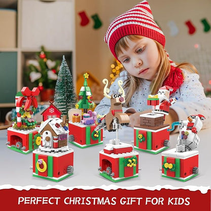 Christmas Building Blocks Sets Rotating Christmas Bells Building Sets for Kids 2024 Christmas Kits Small Xmas Building Brick Toys Gifts for Adults Teens Kids Girls Boys Ages 6+(134PCS Small Size)