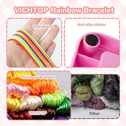 Bracelet Making Kit Toys for Ages 8+ Year Old Girls Gifts Ideas, Bracelet kit Birthday Gifts for Teen Girls, Arts and Crafts String Maker Tool, Portable Bracelet DIY Travel Activity Set