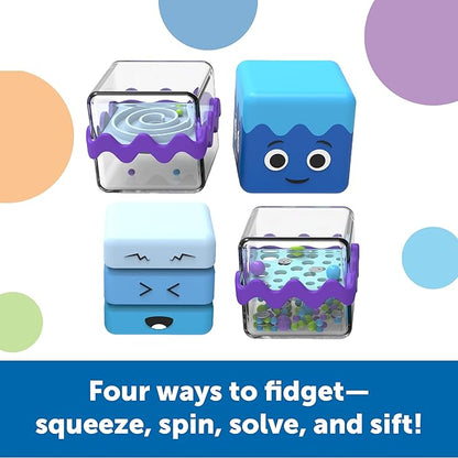 Learning Resources Cool Down Cubes Sensory Fidget Set, Fidgets for Kids, Sensory Toys for Toddlers, Fidgets for Classrooms, Easter Basket Toys, Ages 3+,5 Pieces