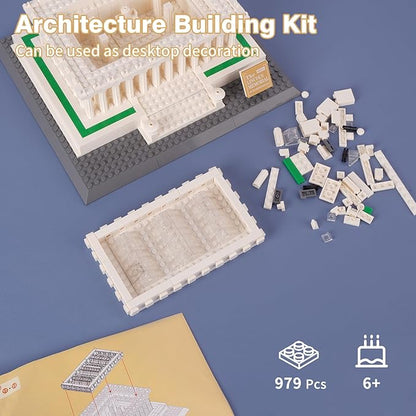 Oichy Building Blocks Set, Lincoln Memorial Architecture Model Kits 979 PCS Collection Toy Building Sets for Adults and Kids