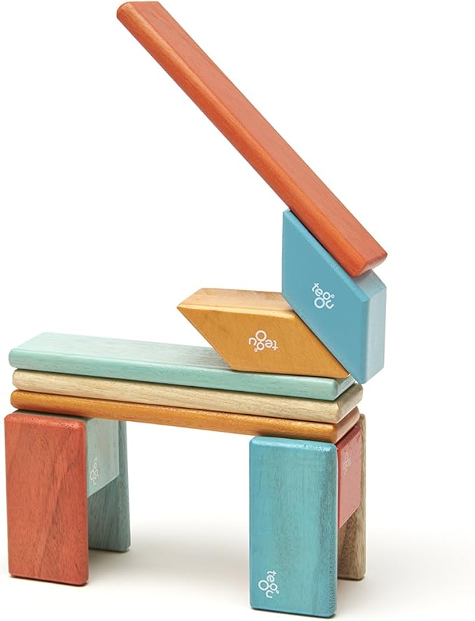 14 Piece Tegu Magnetic Wooden Block Set, Sunset