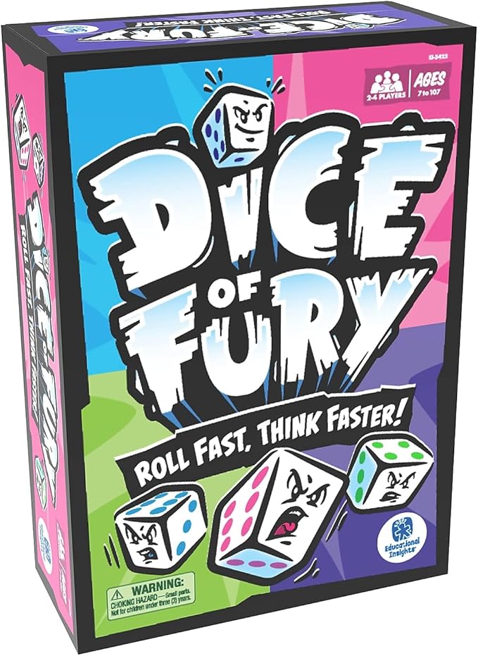 Educational Insights Dice of Fury Fast Paced Family Dice Game, Toy Gift for Boys & Girls, Teens & Adults, Ages 7-99