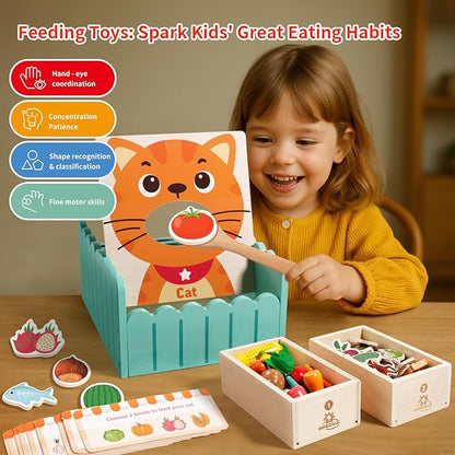 INIFEIDALA Montessori Wooden Farm Sensory STEM Toys for 2-5 Year Old Boys & Girls, Preschool Educational Toddler Toys for Speech Therapy & Fine Motor Skills Development, Ideal Kids Birthday Gift