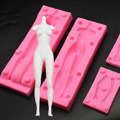3D Human Body Silicone Clay Mold, Large Human Sculpture Polymer Mold Full Body Mold for Polymer Clay Craft (Large Femal Body Set)