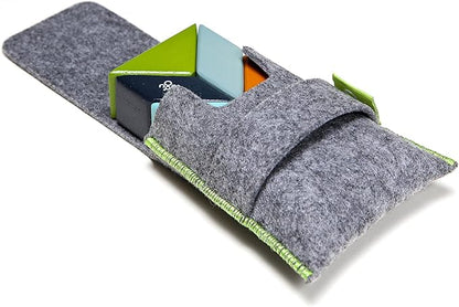 6 Piece Tegu Pocket Pouch Prism Magnetic Wooden Block Set, Nelson