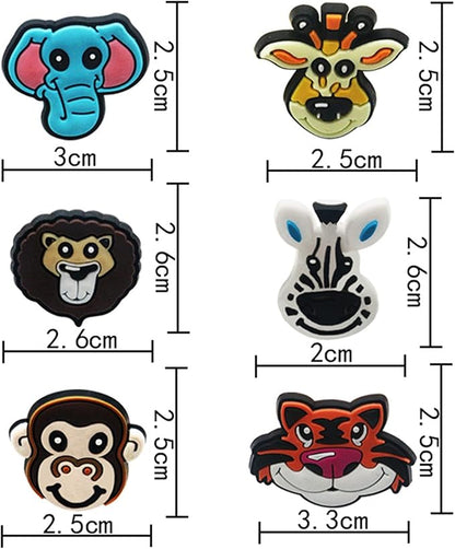 12PCS Forest Animal Theme Party Kids Slap Bracelets Silicone Wristbands and Rings