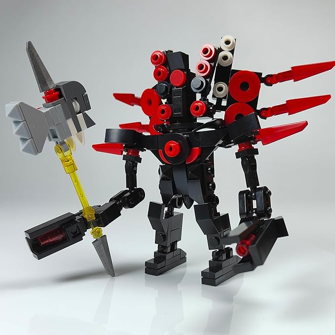 Skibid Toilet Building Block Set, Mini Titan Speaker with Axe Skibid Building Brick for Adults Fans 194PCS Blocks