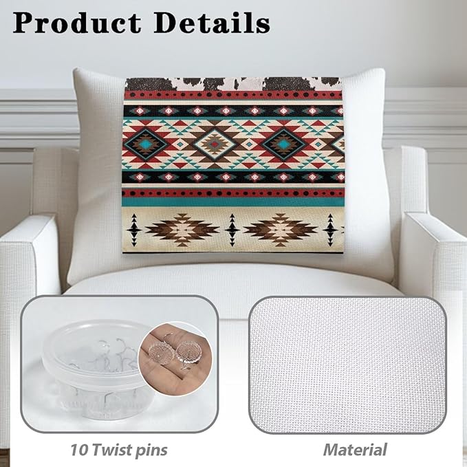 Aztec Design Recliner Headrest Cover Easy to Install Headrest Slipcovers Covers Pet Scratch Resistant Couch Headrest Covers for Sofa 3 Pack