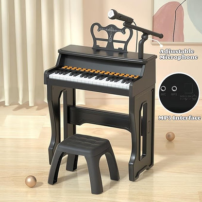 Pianos for Kids Ages 3-7, 37 Keys Toddler Piano with Microphone and Piano Stickers, Music Keyboard Toy for Beginners Boys Girls Christmas Birthday Gift