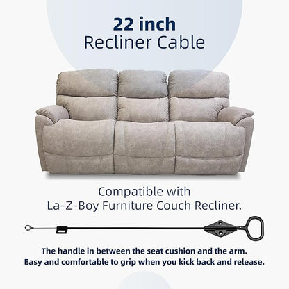 Ximoon Recliner Cables Pull Handle Compatible with Laz boy Sectional Sofa, 22 inch Recliner Cable D Ring Counch Release Cables for Lazyboy Recliner Replacement Parts