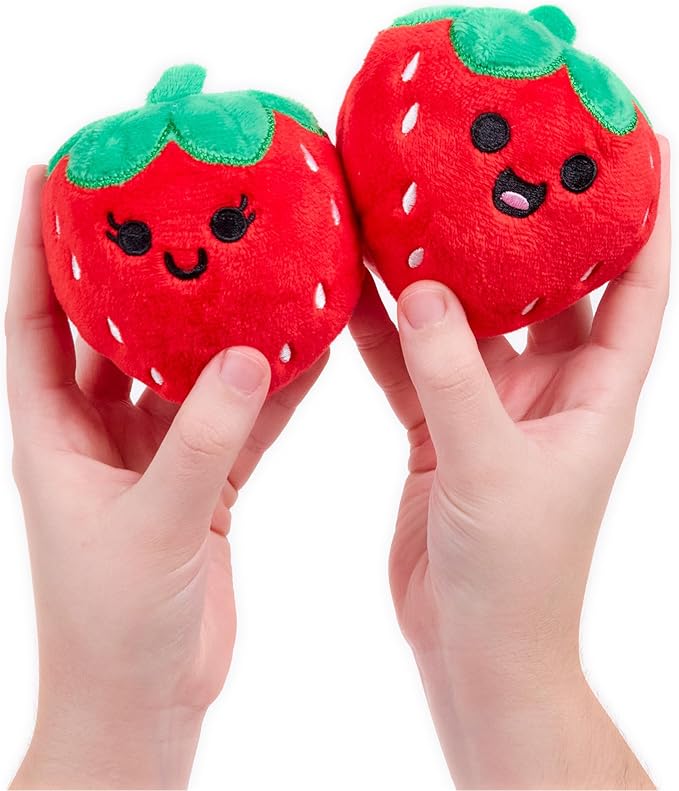 Emotional Support Strawberries by Relatable, Cuddly Stuffed Animals and Toys, Squishy Toys and Plushies, Great Gift Ideas for Loved Ones of All Ages, Includes 5 Plushies with Carrying Basket