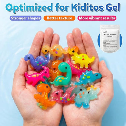 Kiditos Magic Water Elf Powder Refill 5 Packs+Dinosaurs Mold Set