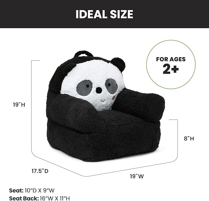 Delta Children Panda Cozee Buddy Chair, Black/White