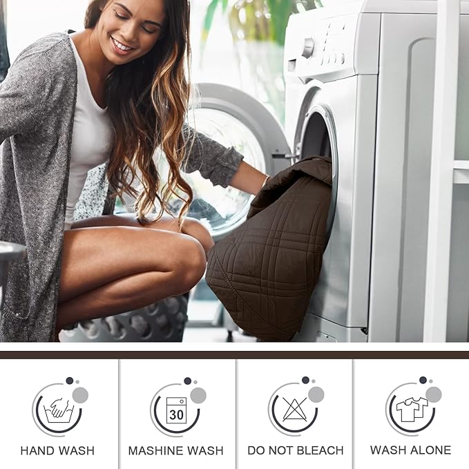 TAOCOCO 100% Waterproof Recliner Chair Cover, Small Recliner Covers for Recliner Chair with Pocket, Non Slip Reclining Chair Cover Furniture Protector for Kids, Pets(X-Small Chair, Chocolate)