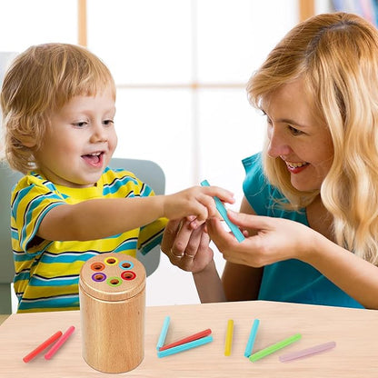 Montessori Toys for 1-3 Year Old, Travel Toys for Toddlers Wooden Color Sorting Stacking Toy for 18+ Month Old Boys Girls Learning Gift for 2-4 Year Old Kids Birthday Easter Basket Stuffers