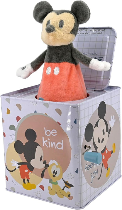 Kids Preferred Disney Baby Mickey Mouse Jack in The Box Musical Toys for Babies and Toddlers, Plays “The Mickey Mouse March” Mickey Springs Out from A Colorful Box