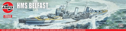 Airfix Ship Model Kit Vintage Classics - A04212V HMS Belfast, Plastic Watercraft Model Kits for Adults & Kids Ages 8+, Skill Level 3, 1:600 Scale WW2 Warship Models, Miniature Battleship Navy Gifts