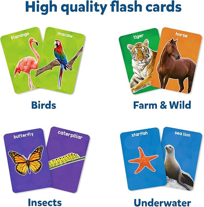 Skillmatics Thick Flash Cards for Toddlers - First 100 Animals, Montessori Toys, Preschool Learning Activities, Learning Aids, Gifts for Kids Ages 1, 2, 3, 4 Years