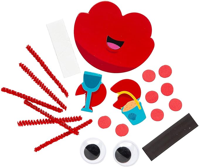 Fun Express Cute Crab Magnet Craft Kit - Makes 12, Vacation Bible School 2024