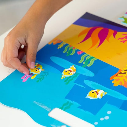 Horizon Group USA Baby Shark Sticker Play Set - 100 Reusable Puffy Stickers – Baby Shark Sticker Bundle for Kids Ages 3 and Up