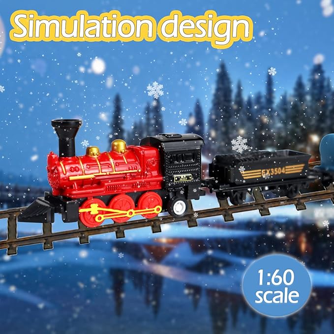 CORPER TOYS 4 Packs (24 Pieces) Pull Back Model Diecast Mini Train Toys Playset for 3 4 5 6 Year Old Boys Girls, Steam Train with Linkable Cars for Birthday Gifts