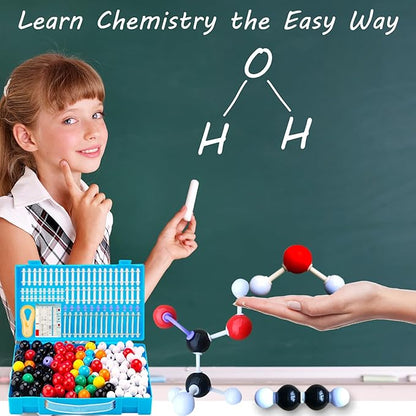 Comprehensive Chemistry Molecular Model Kit 406pc Organic and Inorganic STEM Set,Middle,High School,and College Supplies, Educational Science Set Learning Structure and Reactions Student Gifts