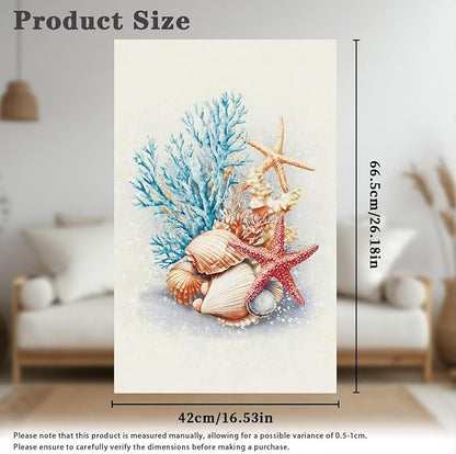 Starfish Recliner Headrest Protector Sea Shells Washable Sofa Headrest Cover Breathable Couch Headrest Covers for Home Office with 10 Twist Pins